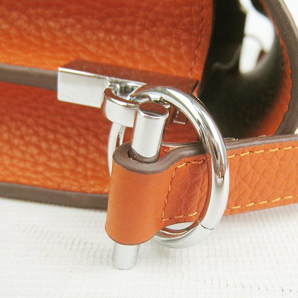 Fake Hermes Togo Leather Messenger Bag Orange 8078 - Click Image to Close